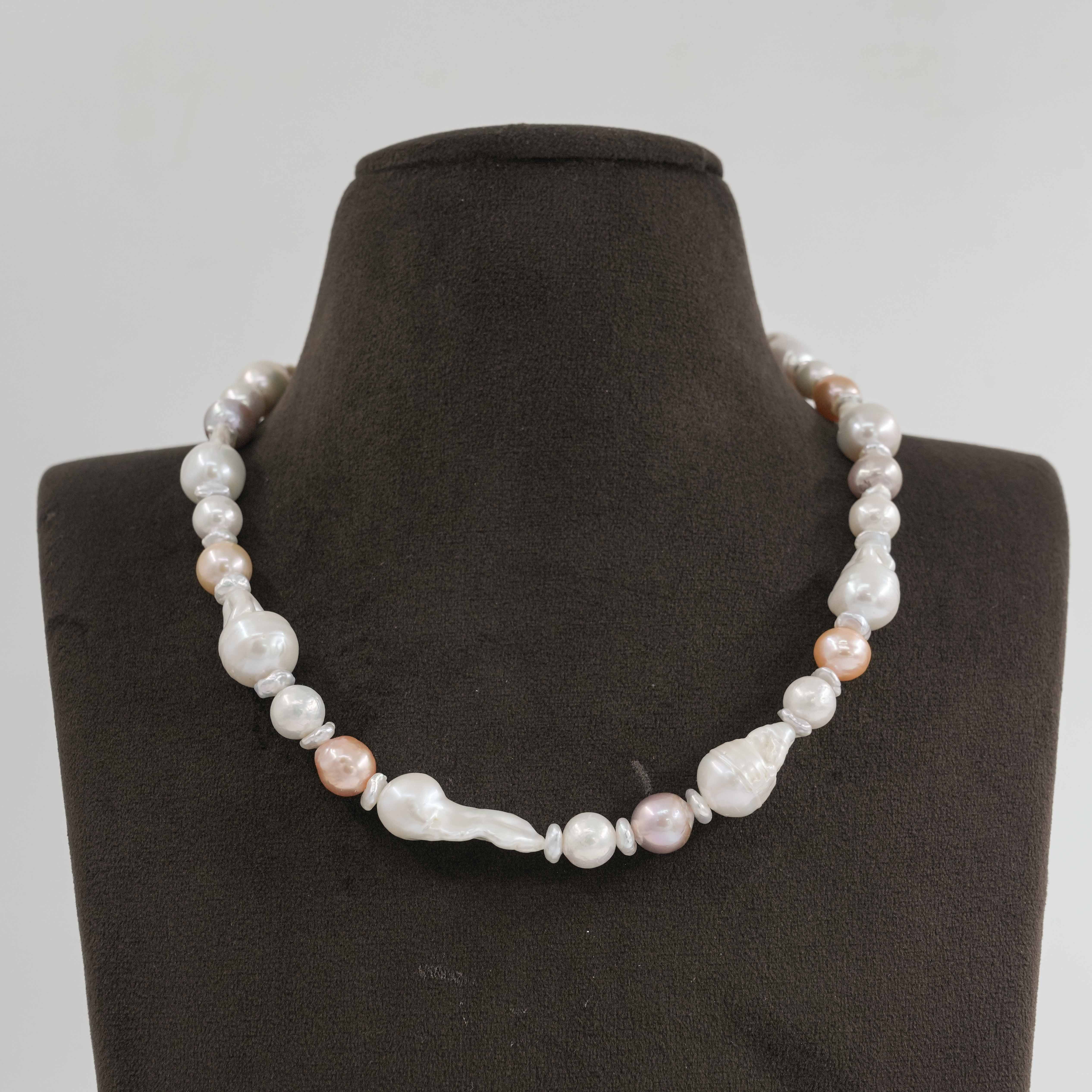 The Pearl Atelier by Kabra Pearls - Round and Baroque Pearl Necklace